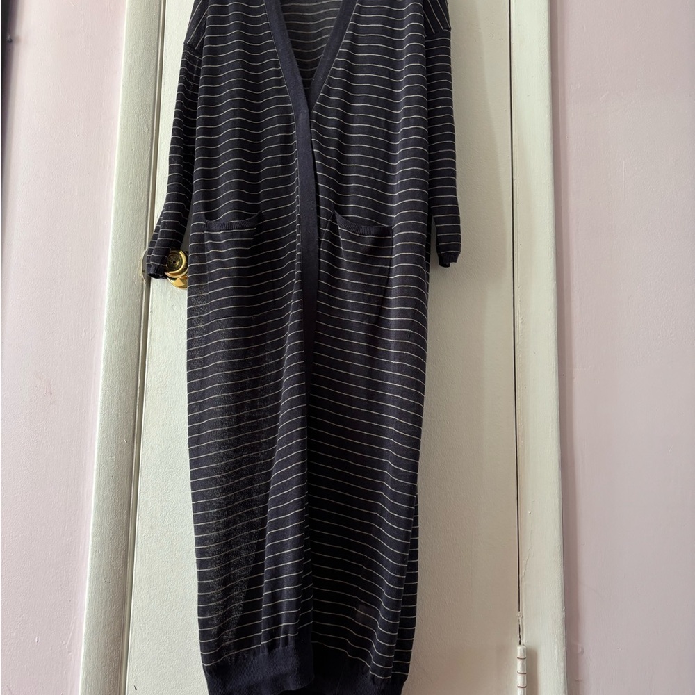 Brunello Cucinelli Black and White Striped Coat